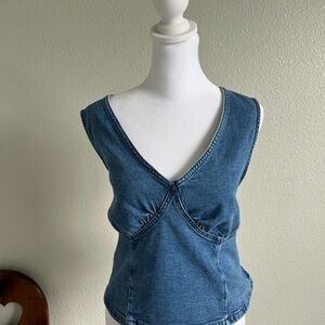 American Eagle Outfitters Blue Denim Tank Top